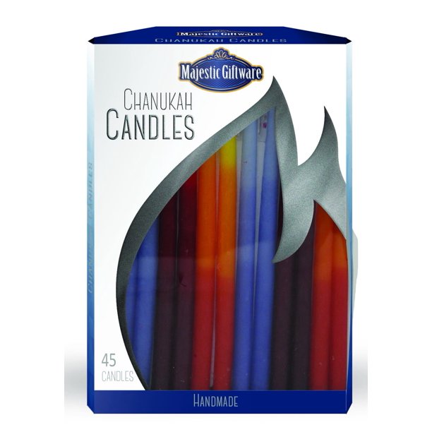 Majestic Giftware CP215 Multicolor Hanukkah Candles, 6", Blue,Red