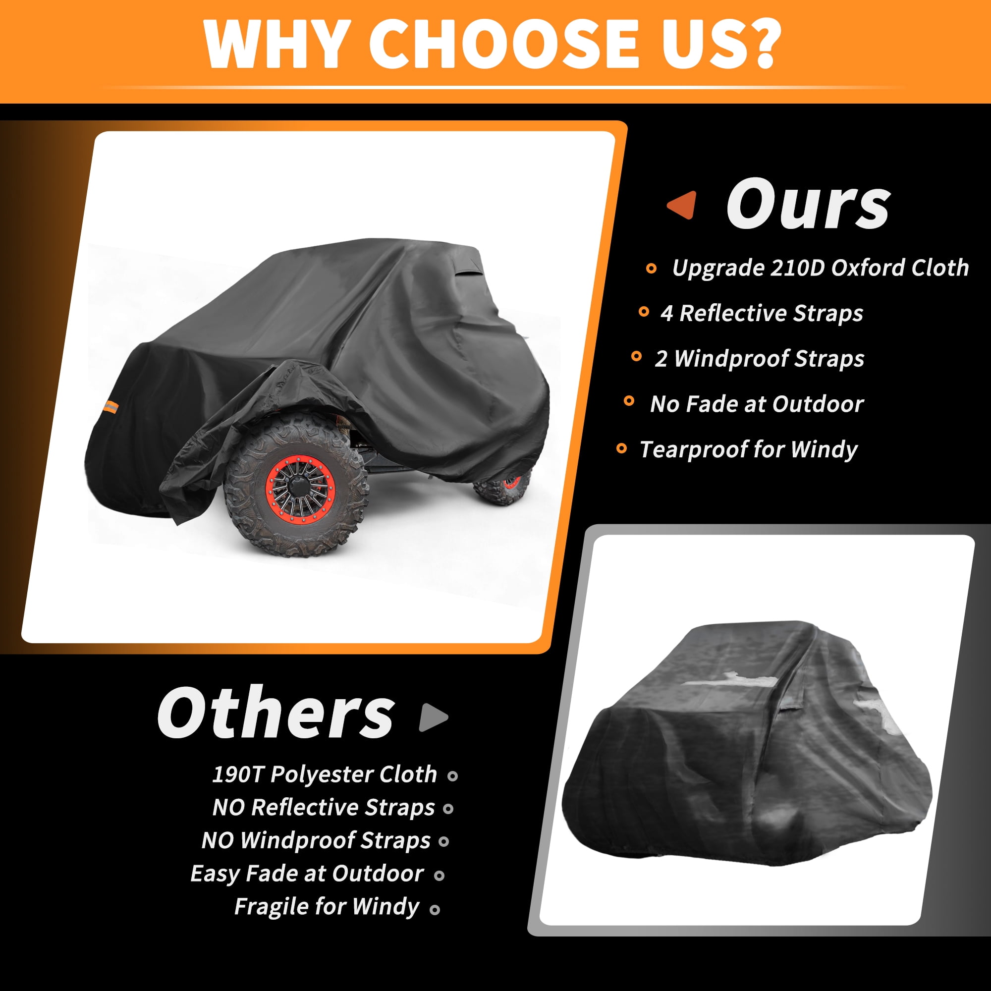 Unique Bargains UTV Cover for Kawasaki Teryx 2 Seaters Waterproof Side by Side Cover