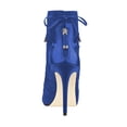 thumbnail image 3 of YDN Women Peep Toe Back Zippers Ankle Boots Stiletto High Heels Lace Up Cutout Sandals Comfort Party Dress Shoes Size 8 Blue, 3 of 3