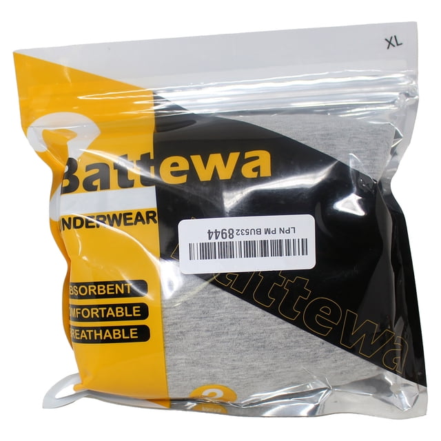 BATTEWA Men's Incontinence Underwear 2-Pack Size X-Large (Gray)
