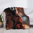 thumbnail image 3 of Yiaed Red Panda Autumn Branches Print Blanket Throw Blanket Soft Cozy Flannel Blanket for Home Bed Sofa Couch Chair-60"x50", 3 of 6