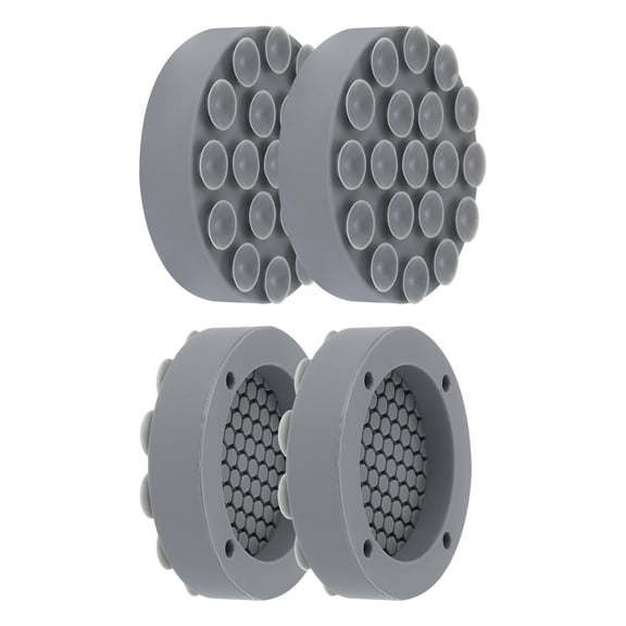 Uxcell Anti Vibration Pads for Washing Machine, 4pcs Silicone Non-Silp Support Feet Mat with Suction Cups(Grey, 2.5"Diameter)