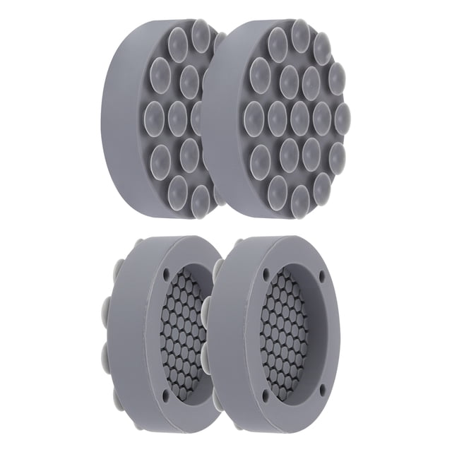 Uxcell Almohadillas Antivibración para Lavadora, 4pcs Soporte de Silicona Antideslizante con Ventosas (Gris, 2.5" Diámetro)