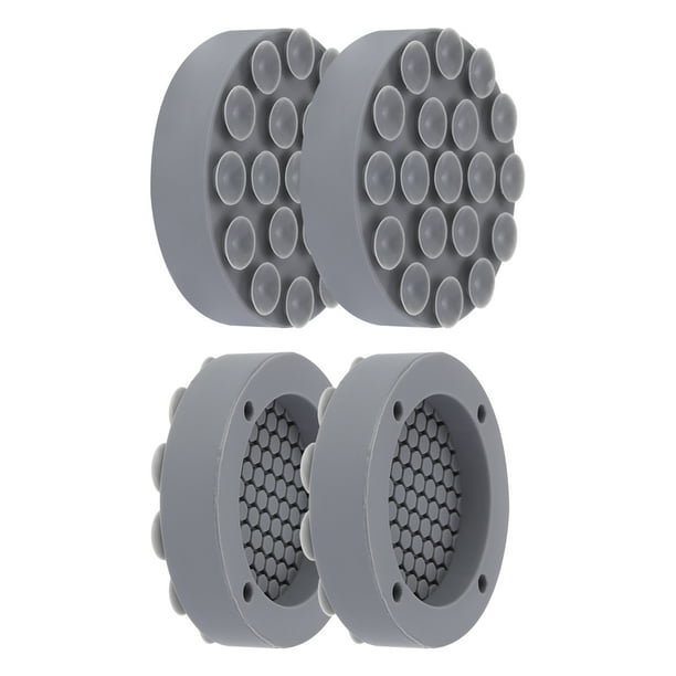 Uxcell Almohadillas Antivibración para Lavadora, 4pcs Soporte de Silicona Antideslizante con Ventosas (Gris, 2.5" Diámetro)