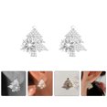 thumbnail image 3 of 1 Paire de Boucles d'Oreilles Flocon de Neige Femmes de Modèle Arbre de Noël, 3 of 9