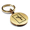 thumbnail image 1 of Stainless Steel Elder Futhark Naudhiz Rune Round Medallion Keychain Circle Ring, 1 of 2