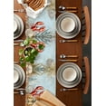 thumbnail image 2 of Blue Beach Coastal Table Runner 48 Inches, Beach Coral Shell Nautical Lobster Bed Runner Dresser Scarves Tabletop for Indoor Outdoor Parties/Ceremony/Banquet, 13" x 48", 2 of 8
