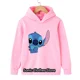 thumbnail image 3 of Sudadera con capucha de Disney Stitch para niñas y niños, ropa de dibujos animados, sudadera de Lilo Stitch, manga, informal, años 90, 3 of 5