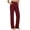 #0137-Wine, variant on Womens Yoga Pants, Solid High Waisted Elastic Button Detail Leggings, Tight Fit Pocket Trousers, Casual Sport Long Bottoms Gift