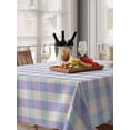 thumbnail image 6 of Purple Table Cloth, Grid Checkered Plaid Gingham Lattice Trellis Waterproof Tablecloth for Rectangle Tables, Reusable Washable Fabric Table Cover for Restaurant Kitchen Dining Tables 60"x84", 6 of 6