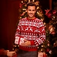 thumbnail image 2 of Iceglad Men's Ugly Christmas Sweater Reindeer Snowflake Print Acrylic Knitted Pullover, 2 of 7