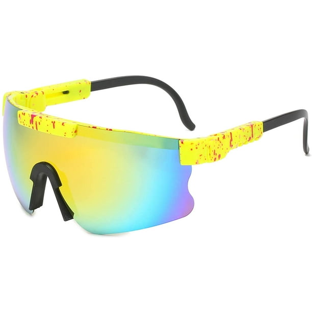 HTOOQ Sports Sunglasses for Women/Men Outdoor Polarized Mirrored Glasses  Adjust Temple & Windproof Cycling Eyewear UV400 