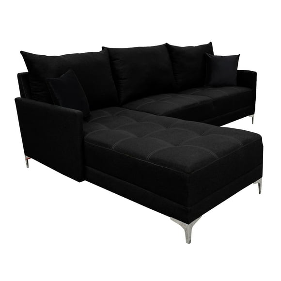 Sala esquinera El Bazar Store Caslon Negro 260x180 cm Lino nacional Modular