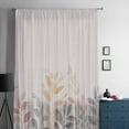 thumbnail image 5 of Spring Floral Semi Sheer Curtains Drapes for Living Room, Bedroom, French Doors Window 72 Inches Long, Colorful Botanical Watercolor Rod Pocket Chiffon Curtain Drapery Voile Draperies Panel, 5 of 6