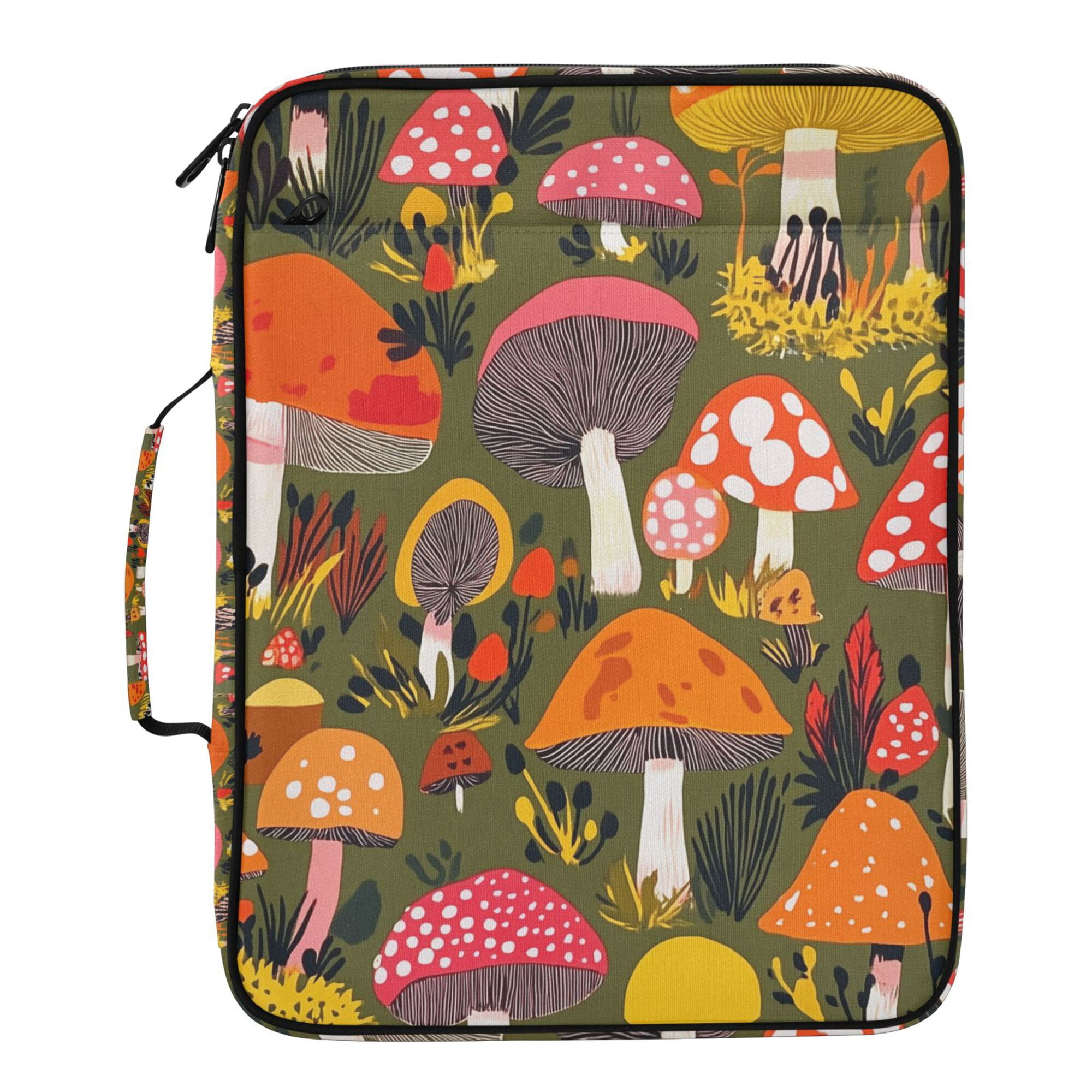FORMRS Accordion File Folder A4 Size 7-Pocket Expanding Document Organizer Bag with 3 Ring Binder, Vibrant Mushroom