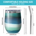 thumbnail image 5 of 12oz Stemless Wine Tumblers Green and Grey Abstract Art Artwork Vacuum Insulated Stainless Steel Travel Tumbler Cups Mug with Lid and Straw for Champaign,Cocktail,Beer with Cleaning Brush, 5 of 5