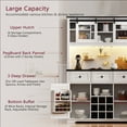 thumbnail image 3 of 71"H Rustic Farmhouse Tall Kitchen Pantry with Drawers and Power Outlet LED Light Wine Bar Cabinet with Wine Rack, Glass Holders, Adjustable Shelves and Pegboard, White Oak, 3 of 11