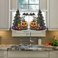 thumbnail image 2 of Yayeee Kitchen Curtains Light Filtering 27"x24" Rod Pocket Short Cafe Window Panel, Cartoon Halloween Trees, 2 of 7