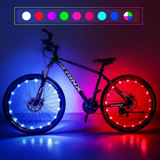 2 Tire Pack Color Changing Bike Wheel Lights, 7 Colors in One