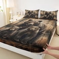 thumbnail image 3 of Feelyou Rustic Bear Family Queen Sheet Sets, Vintage Lodge Cabin Bed Set, 4-Piece, 3 of 7