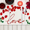 thumbnail image 2 of Fiudx Juego de Manteles Individuales para San Valentín, Diseño de Rayas, Aislamiento Resistente Al Calor, Protección para El Comedor, Decoración de Mesa Navideña, Elegante Posavasos, 2 Piezas para Co, 2 of 6