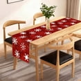 thumbnail image 7 of Hometravel Red Snowflake Table Flag, Christmas Print Linen Tablecloth, 33x183cm Cabinet Decoration for Holiday Dining Setting, 7 of 7