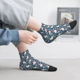 thumbnail image 6 of Uemuo Cute Rabbit Floral Printed Crew Socks, Moisture-Wicking Socks, Athletic Socks for Men Breathable Cushion Socks Casual Sport Socks for Running Traveling, 6 of 6