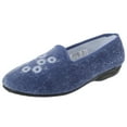 thumbnail image 2 of Zedzzz Womens Cathy Floral Embroidered Velour Slippers, 2 of 2