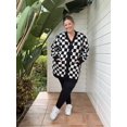 thumbnail image 2 of CASSIE LIZ Womens Sweaters Plus Size Fall Cardigans for Women Fashion Black White Checkered Open Front Cardigans Casual Winter Long Sleeve Lightweight Knit Holiday Sweaters with Pocket XL 14W-16W, 2 of 11