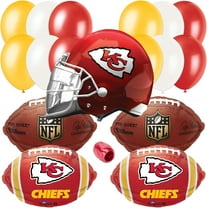Kansas City Championship Helmet Football Party 17pc Balloon Pack, Red Gold White
