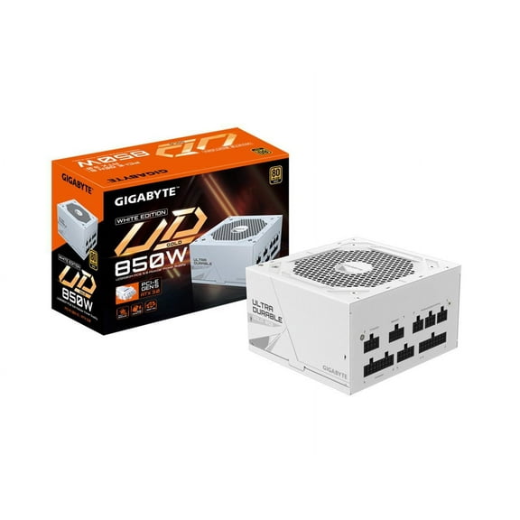 GIGABYTE GP-UD850GM PG5W PCIE 5 ATX 3.0 Fully Modular Gaming Power Supply - 80 Plus Gold Certified 850W - Japanese Capacitors - ATX PSU
