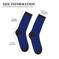 thumbnail image 3 of Pofeuu Navy Blue Print Crew Socks, Adult Running Hiking Socks for Youth and Adult, 3 of 7