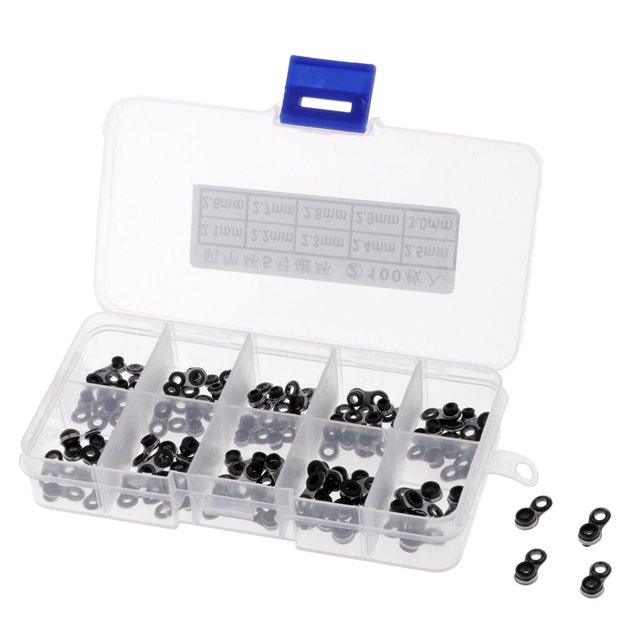 Langgg 100pcs Rod Repair Kit Mixed Size Fishing Rod Guides Line Ring Tips 2.1-3.0mm