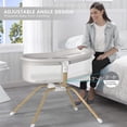 thumbnail image 5 of ANGELBLISS 3 in 1 Flat Rocking Bassinet & Portable Travel Bedside Crib, Side to Side Manual Rocking Motion Bassinet, Mattress Included (White)(0-6month), 5 of 7