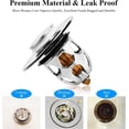 thumbnail image 3 of 2pcs Universal Bath Plug, Pop-Up Sink Drain Universal Stainless Steel Drain Plug, Silver, 9*6.5cm, 3 of 3