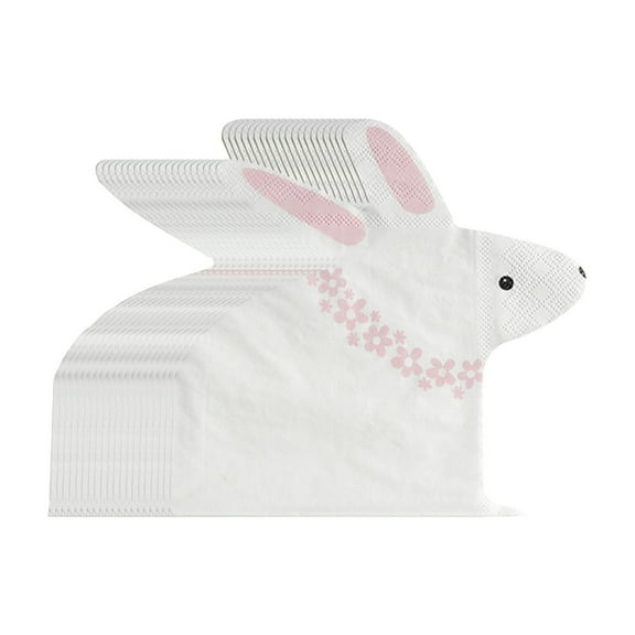 Darzheoy 8 Pack Easter Disposable Paper Napkin Easter Dinnerware Bunny Cocktail Napkins Bunny Napkins Bunny Paper Napkin for Easter Spring Party Supplies