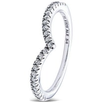 Wishbone ring in sterling silver w/clear CZ Ring sz 58 196316CZ-58 ...