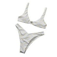 thumbnail image 4 of WREESH Summer Women Swimwear Printing Circle Split Swimsuit Bikini, 4 of 7