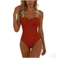 thumbnail image 2 of Mifsaly One Piece Swimsuit Women Bow Tie Shoulder High Cut Bathing Suits Sweetheart Neckline Tummy Control Flattering Monokini Summer Beach Vacation Swimwear 2026 M, 2 of 8