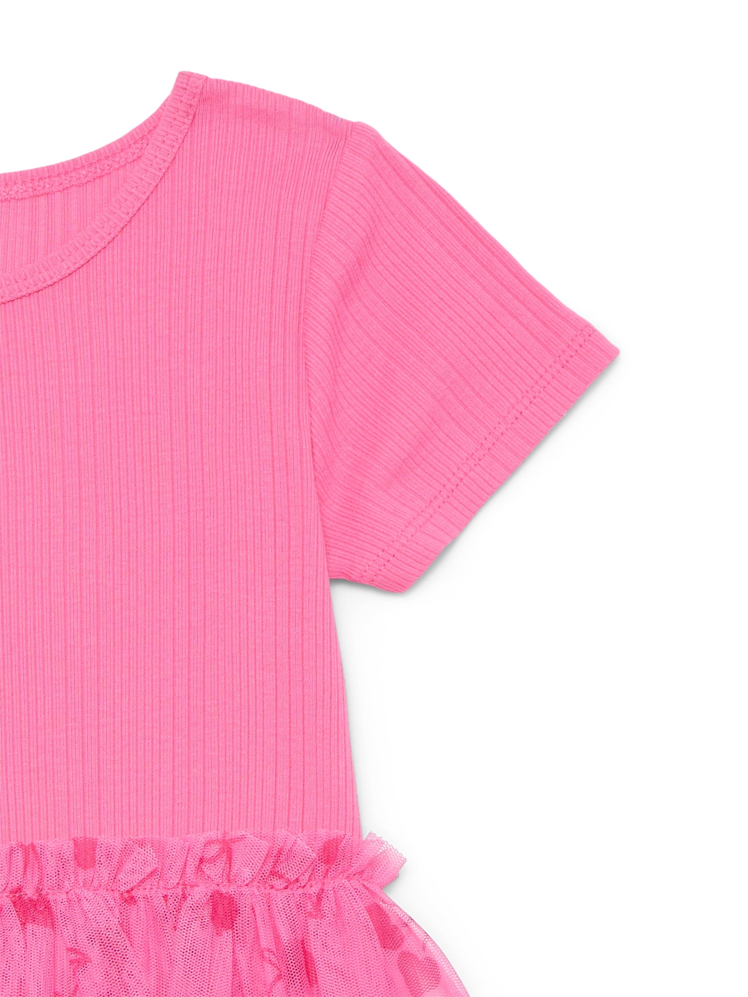 Wonder Nation Girls Tutu Dress with Short Sleeves, Sizes 4-18 & Plus