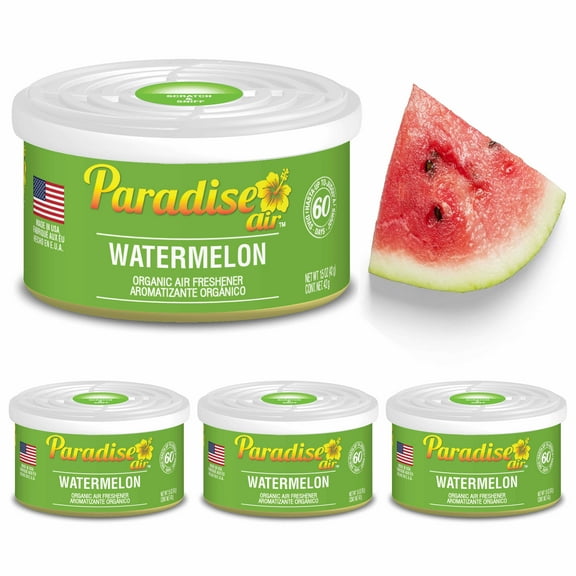 4 Pc Paradise Organic Air Freshener Watermelon Scent Fiber Can Home Car Aroma