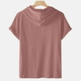 thumbnail image 7 of Wyobmus Men's Short Sleeve Hoodies Loose Athletic Hoodded Tops Solid Active Hoodie Sweatshirt Size,S-4XL Pink, 7 of 7