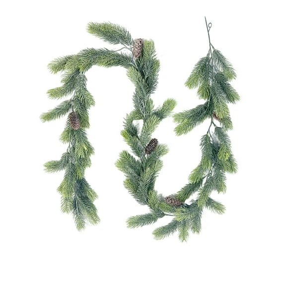 SLYNSHome Artificial Norfolk Christmas Garland with Pinecones Ornaments,Multi-Function Christmas Garland for Indoor Outdoor Holiday Decor