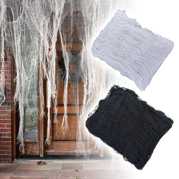 SeekLGT Halloween Decorations Creepy Cloth, Spooky Gauze Fabric Cheesecloth Prop for Haunted House Decor, Door Wall Mantels Table Porch Outdoor Indoor Halloween Party Supplies, 1 pc