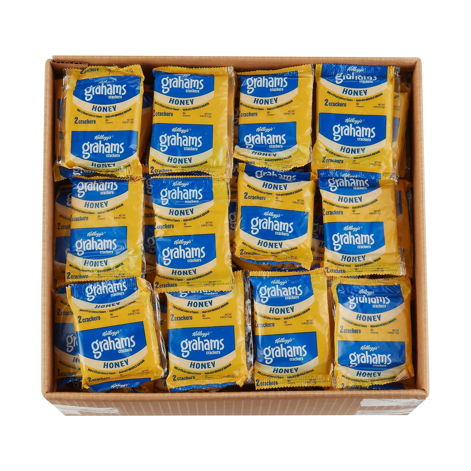 Keebler Grahams Honey Crackers - Individually Wrapped - Honey - 0.49 Oz - 200 / Carton