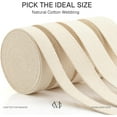 thumbnail image 5 of Natural Cotton Webbing Ribbon for Arts & Crafts, Fabric Purse Strap, Belting, Tote Bags (2 Inches, 50 Yards), 5 of 10