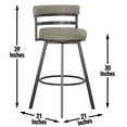 thumbnail image 4 of Steve Silver Gene Metal and Beige Faux Leather Swivel Bar Stool, 4 of 9