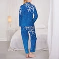 thumbnail image 6 of Goofa Blue Christmas With Snowflakes Printed Women’s 2 Piece Pajama Set Super,Pajamas Women's Long Sleeve Sleepwear Soft Button Down Loungewear Pjs Lounge Set Nightwear-Medium, 6 of 9