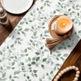 thumbnail image 4 of Watercolor Eucalyptus Leaves Table Runner 13x48in Non-Slip Cotton Linen Table Runners, Vintage Spring Leaves Dresser Scarves TableRunner for Dinner Kitchen Dining Wedding Party, 4 of 9