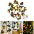thumbnail image 1 of Guirnalda de luces LED navideñas con forma de piña, cada una de 6.6 pies, 20 LED, funciona con pilas, cono de pino navideño, bayas rojas, guirnalda de luces para fiesta de Navidad, dormitorio, árbol, decoración de mesa, agujas de pino brillar Electrónica, 1 of 5